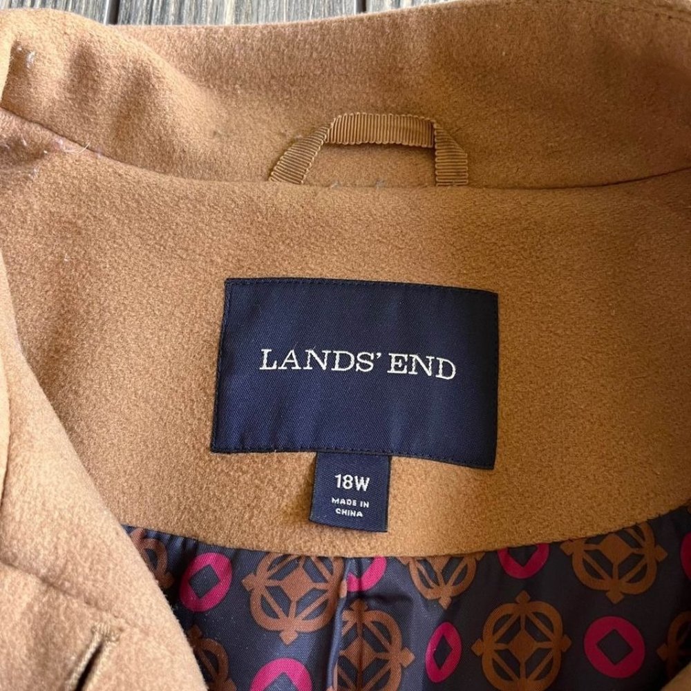 Women's Classic Camel Wool-Blend Coat - Picture 3 of 10